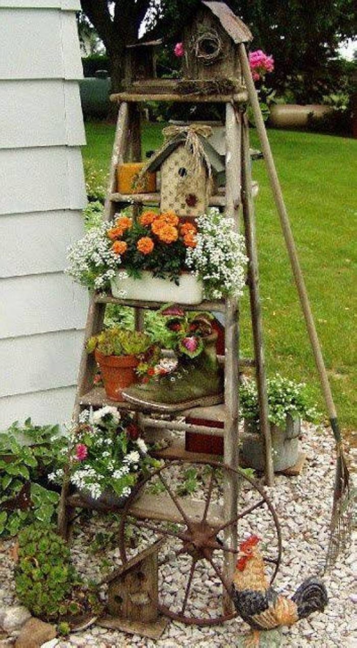 Most Brilliant Garden Junk Repurposed Ideas