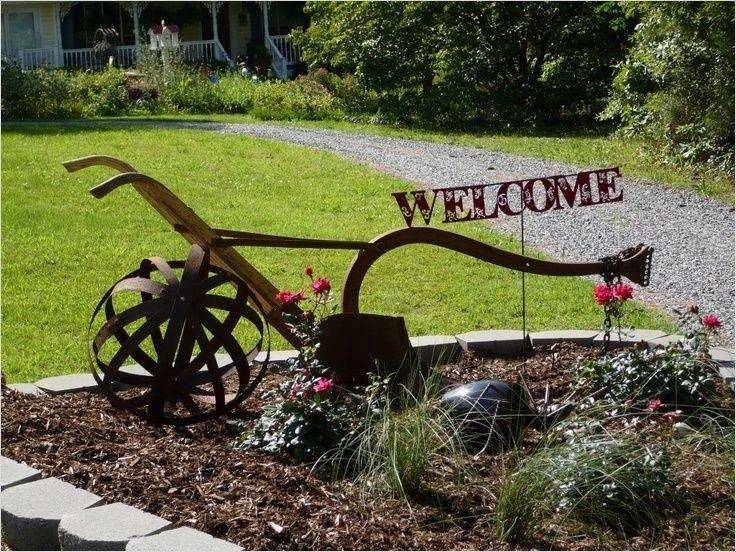 Antique Plow Garden Decor