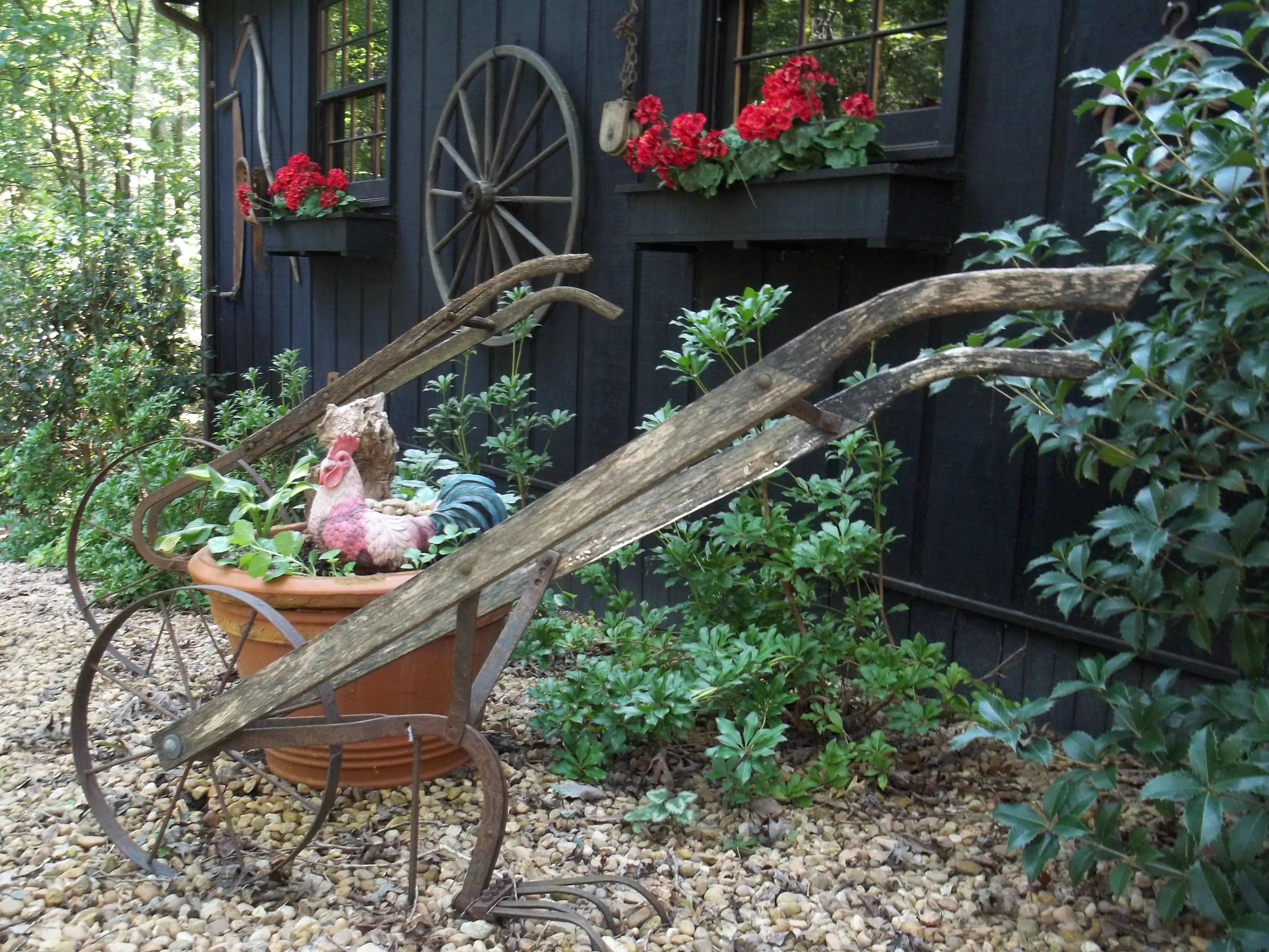 Antique Plow Shed Decor