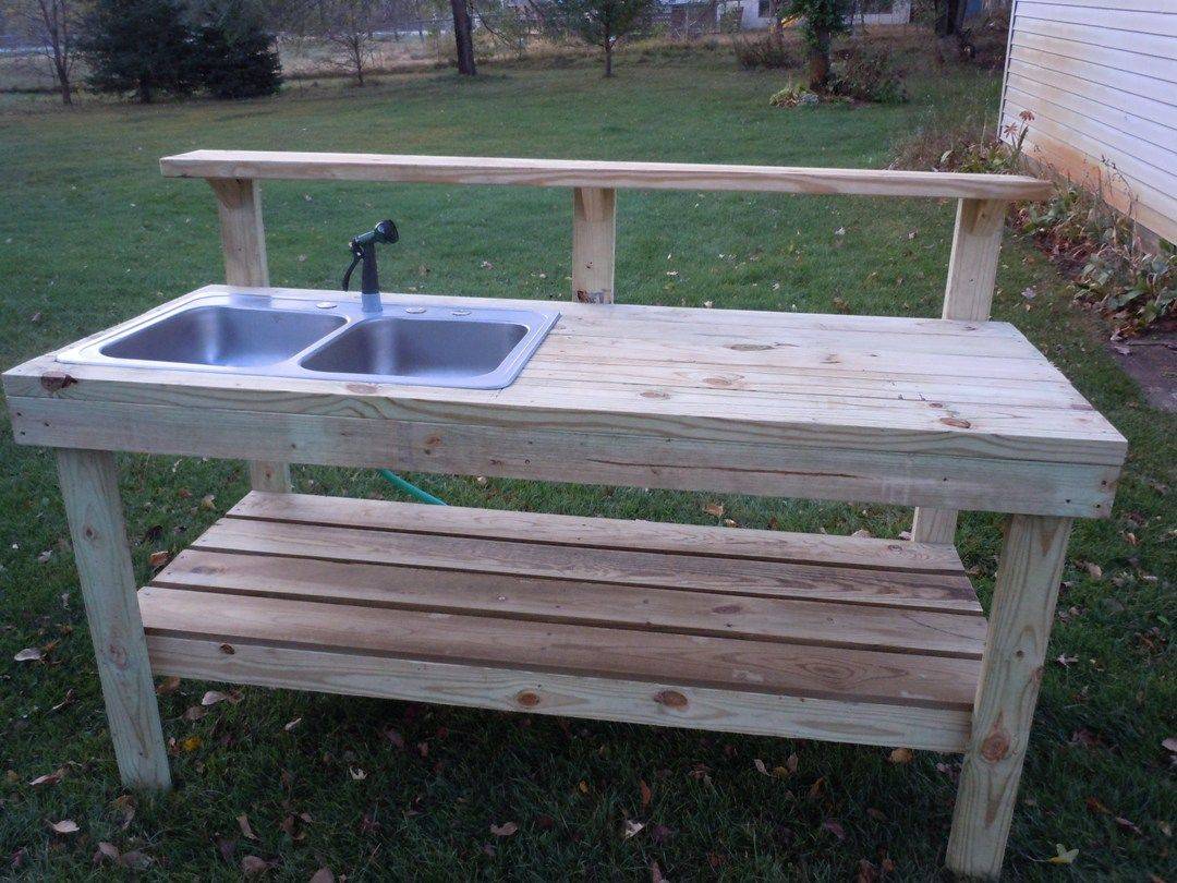 Sink Garden Table Outdoor Potting Bench