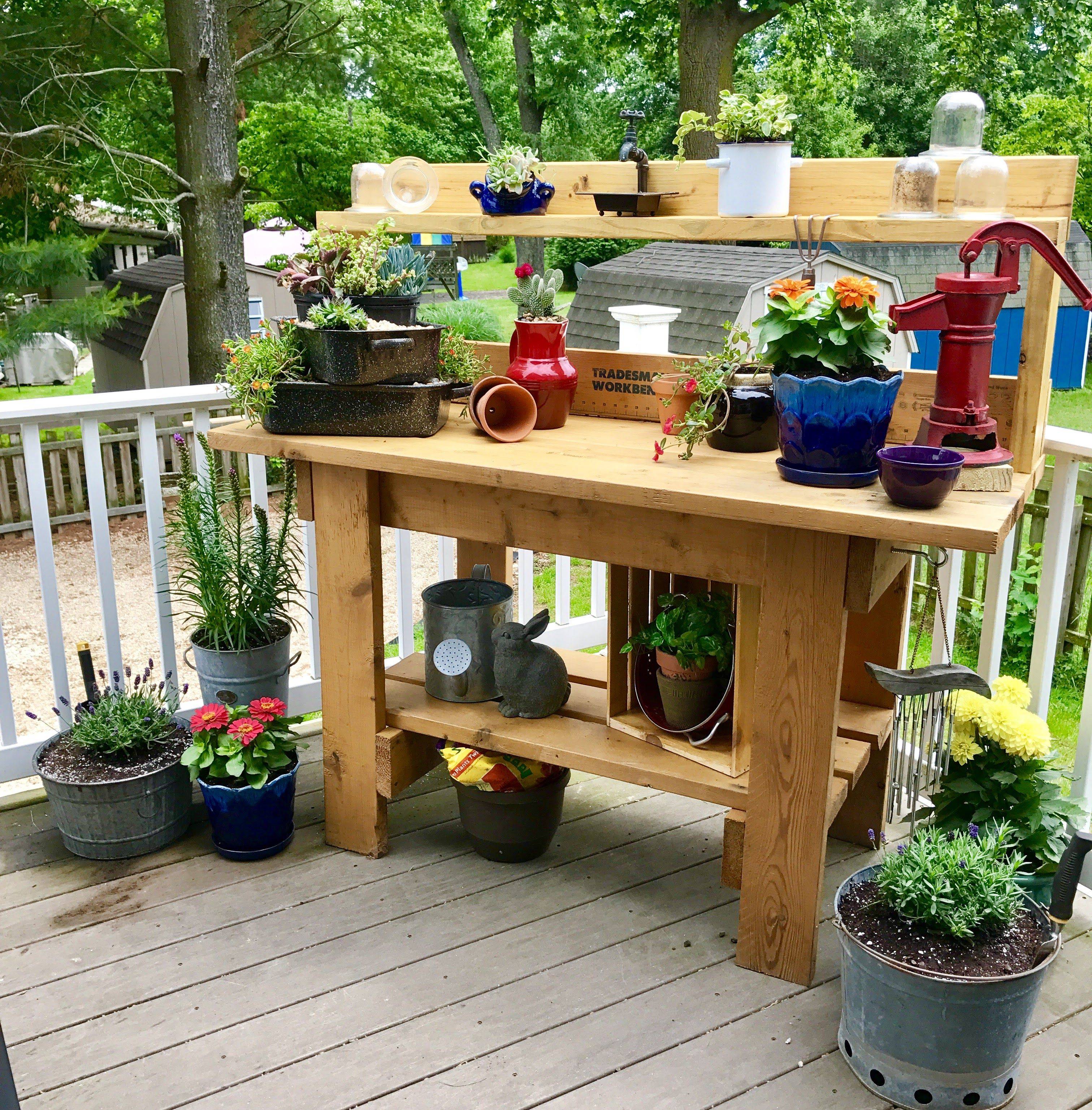 20 Garden Planting Table Potting Bench Ideas For This Year SharonSable