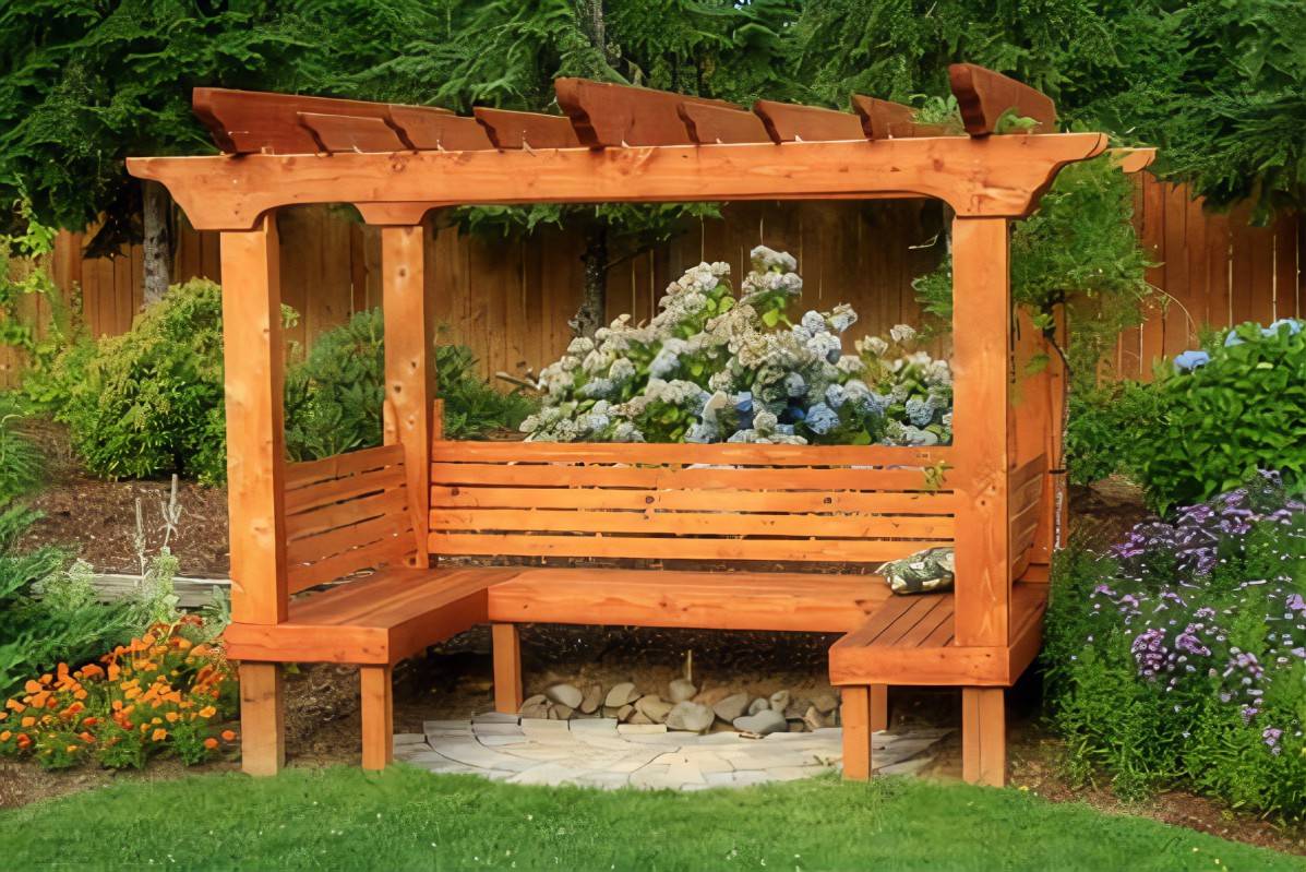 Wood Hex Garden Bench Garden Accesories