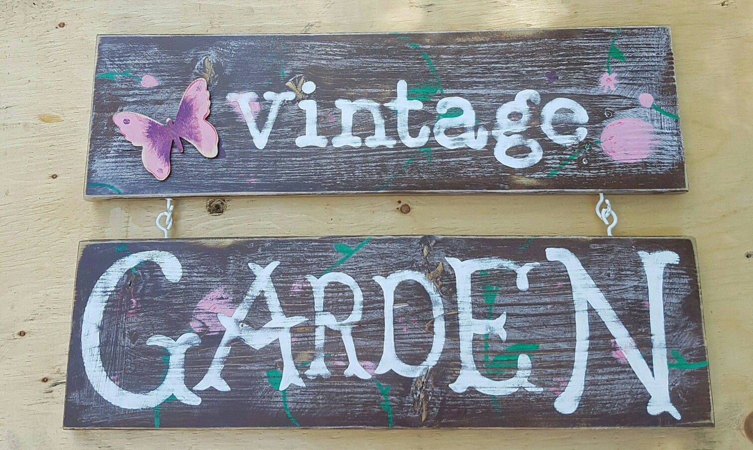 Garden Sign Personalised Rustic Vintage Wooden Extra Large