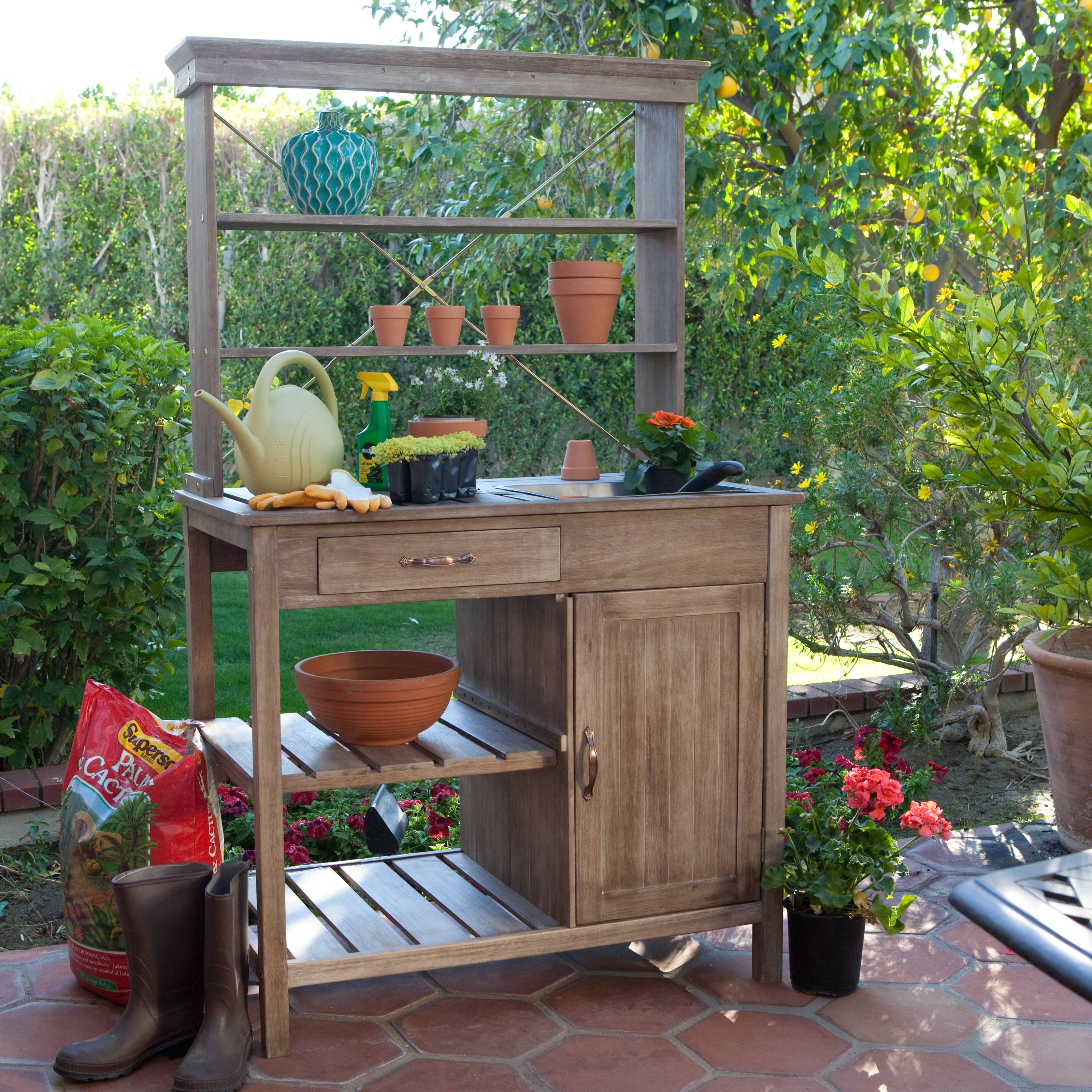 17 Garden Potting Bench with Storage Ideas Worth to Check SharonSable