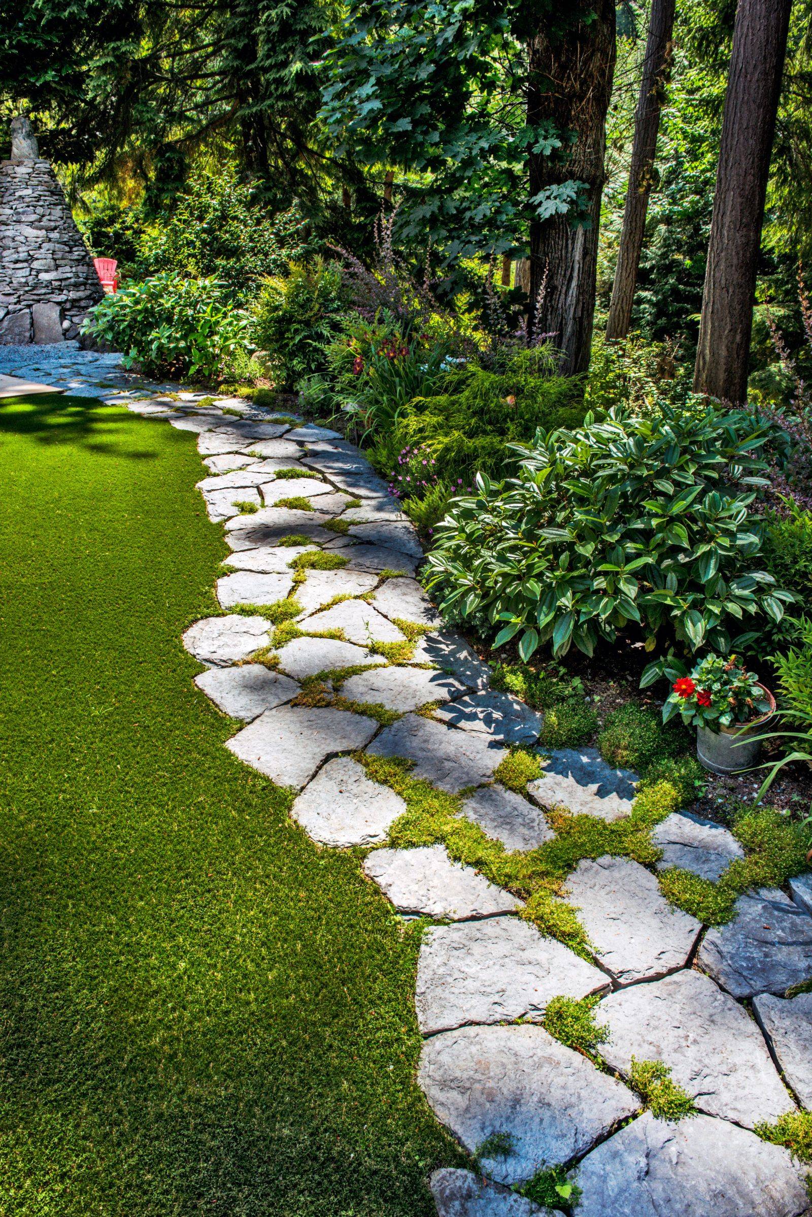 Flagstone Backyard Landscaping