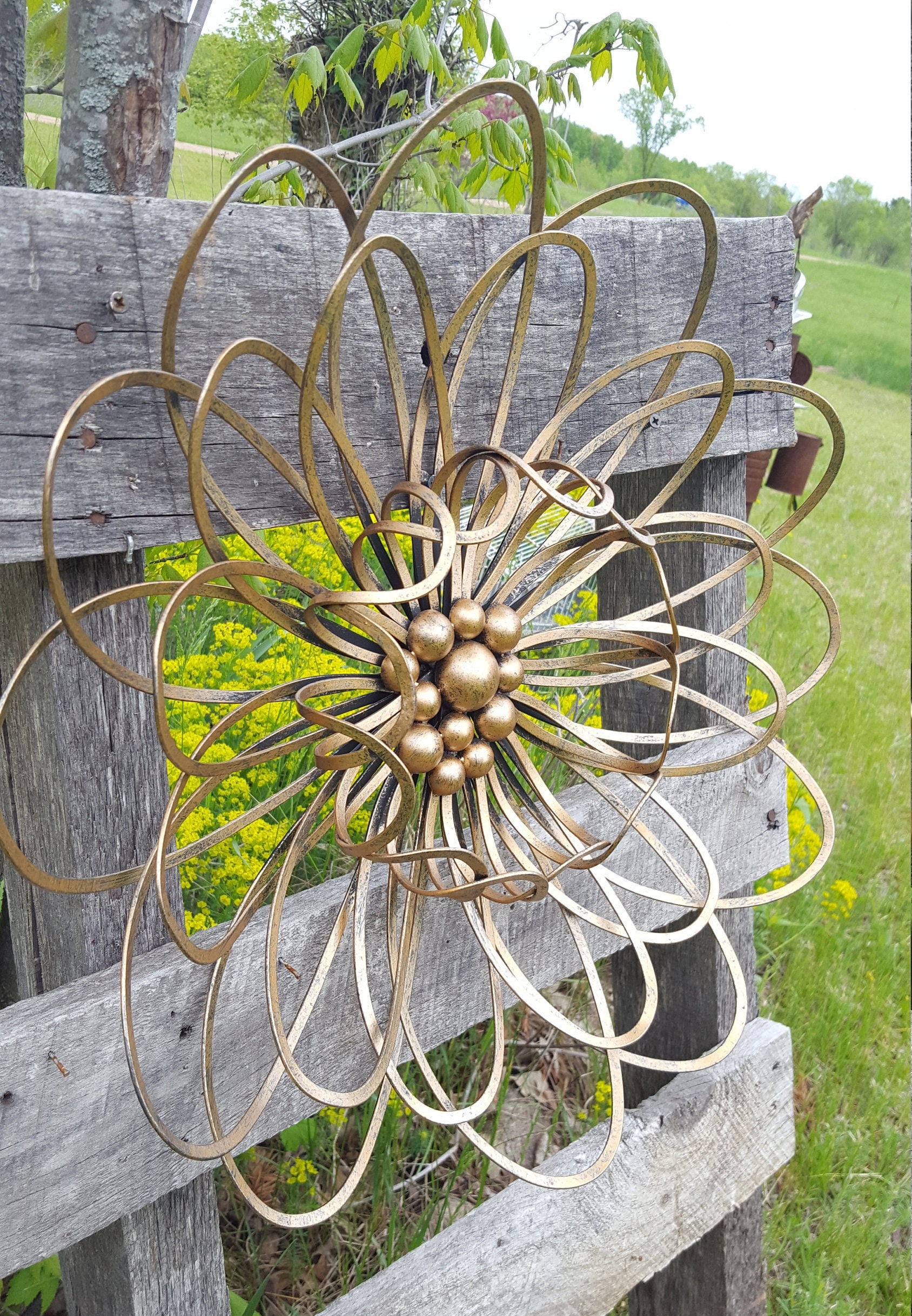 Metal Wall Flowers Garden Wall Art Fence Flowers Outdoor Metal Flower