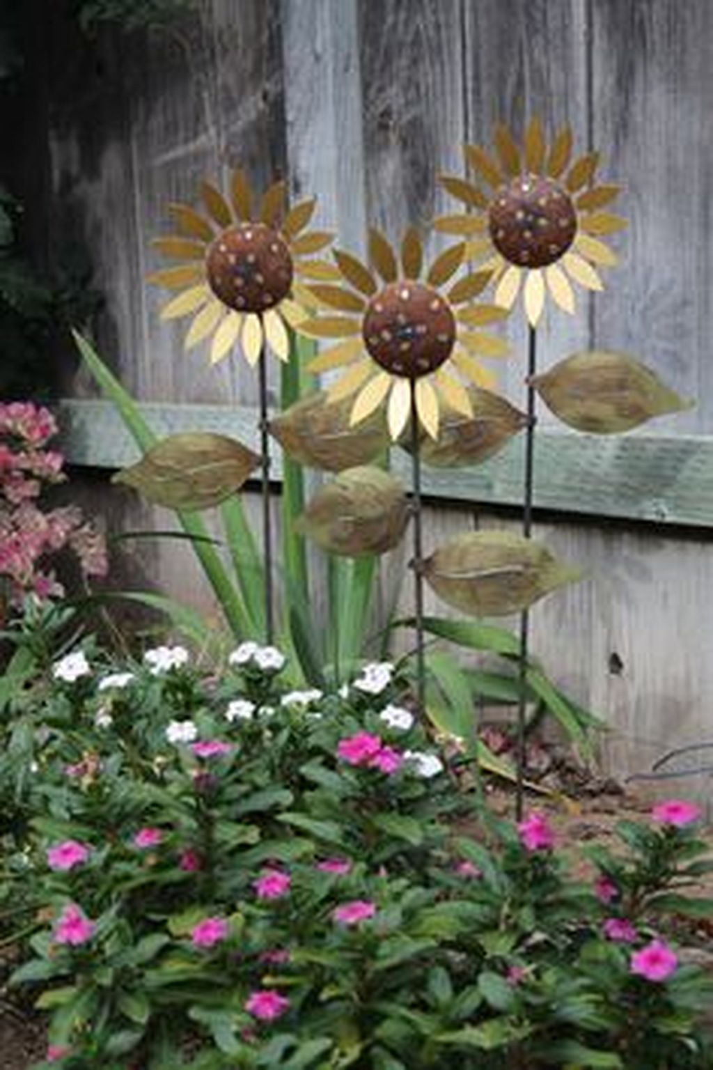 Purple Metal Flower Garden Stakes