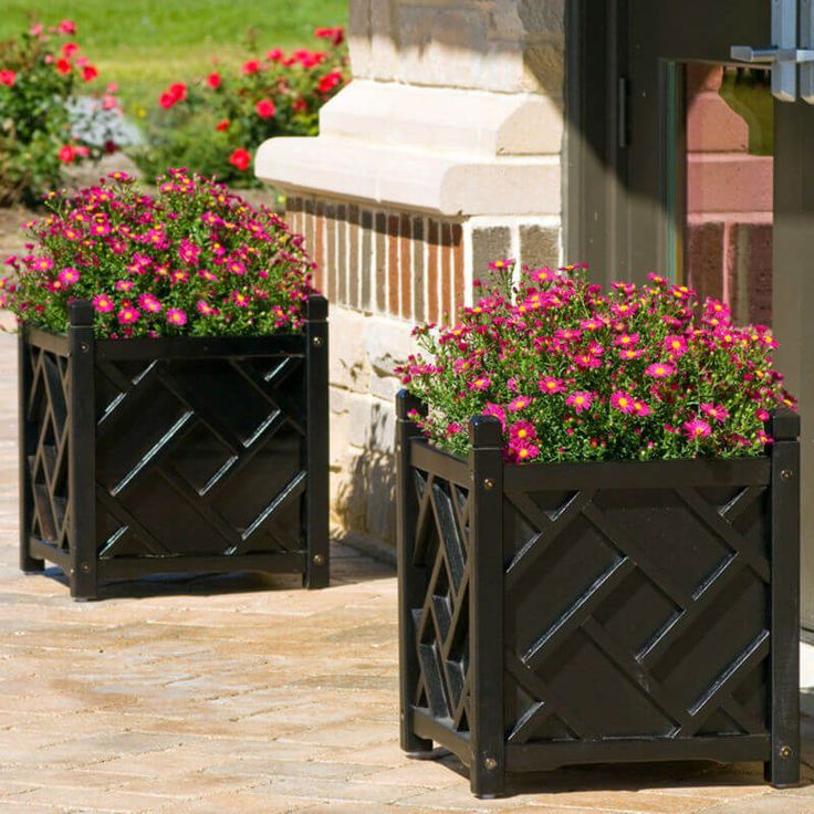 Large Wooden Square Planters