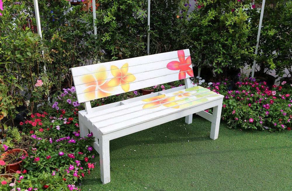 Painted Garden Benches