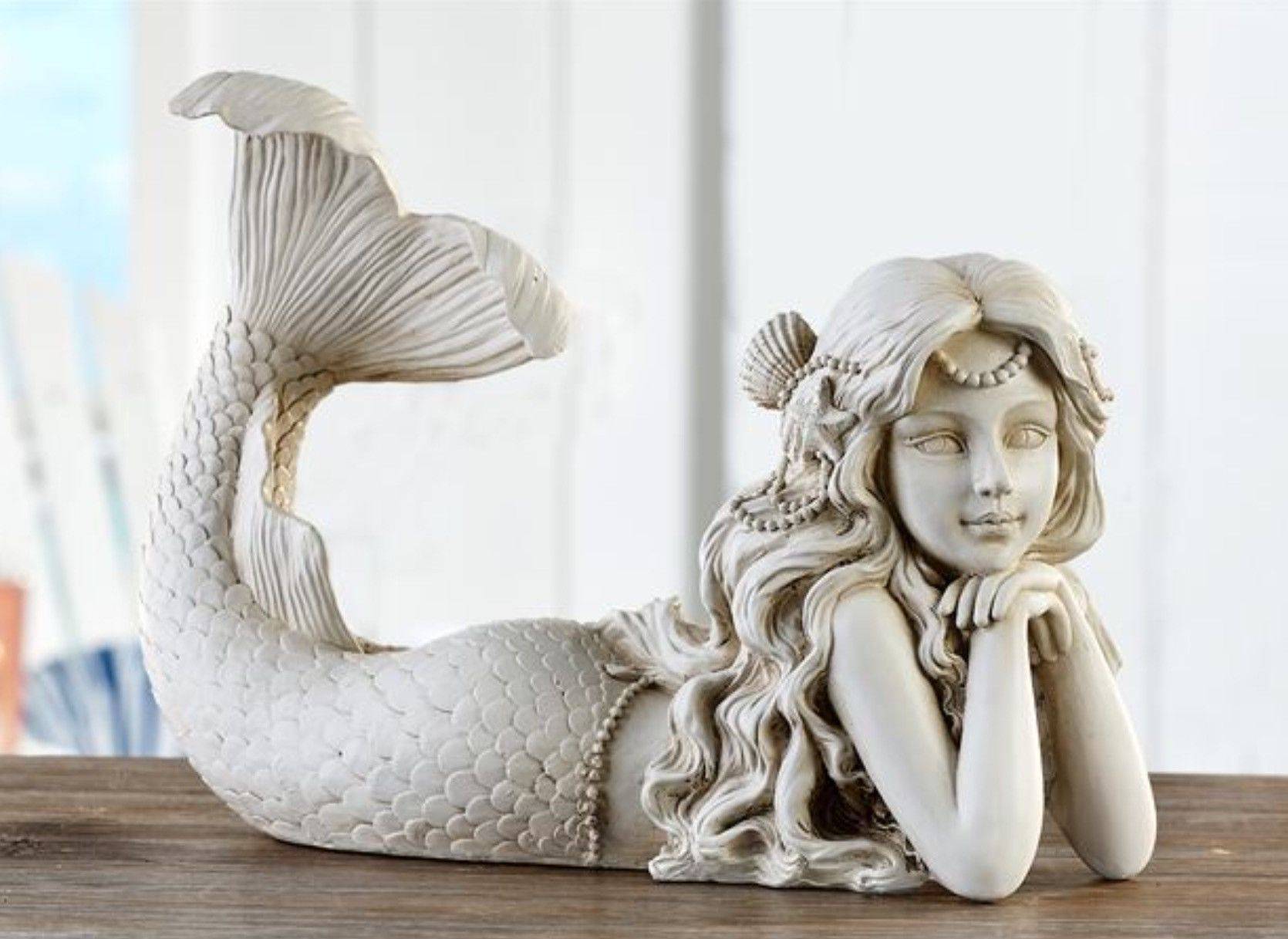 Exhart Solar Mermaid Garden Statue