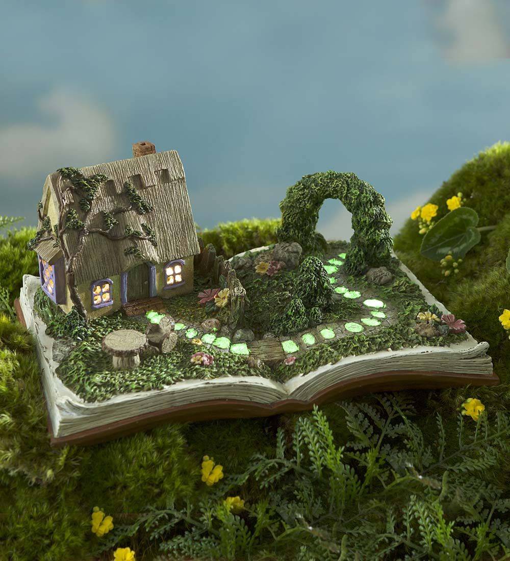 Miniature Fairy Garden Solar Staircase Stump House Miniatu