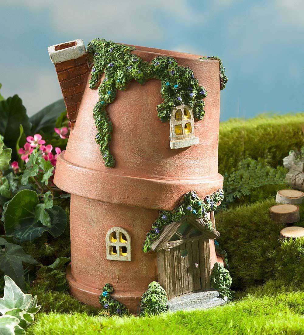 Solar Lighted Fairy Garden House Tree Stump Collections Etc