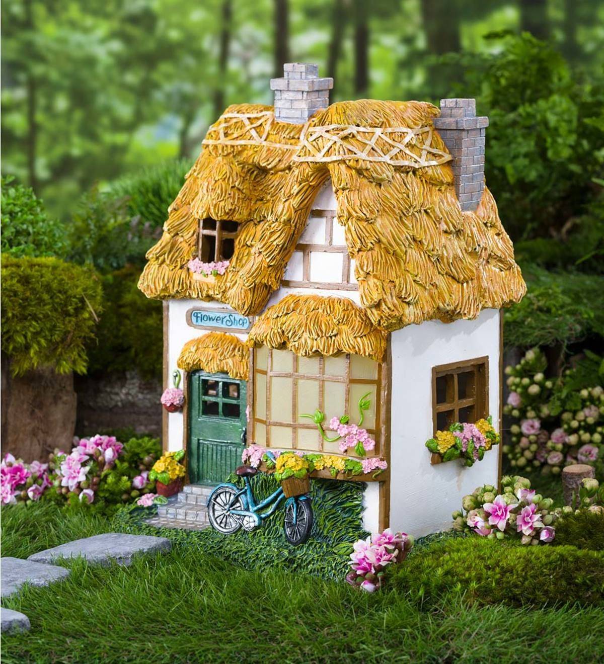 Solar Lighted Fairy Garden House Tree Stump Collections Etc