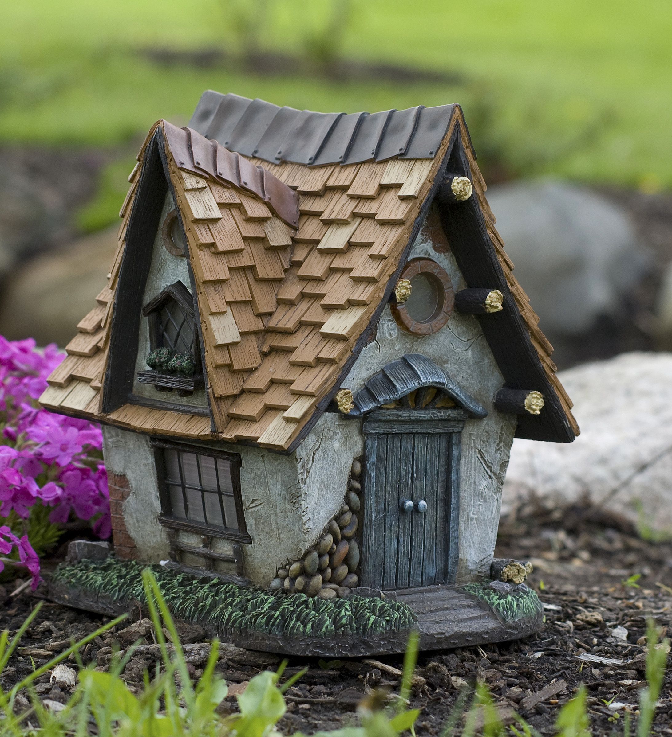 Miniature Fairy Garden Round Solar Fairy House Walmart