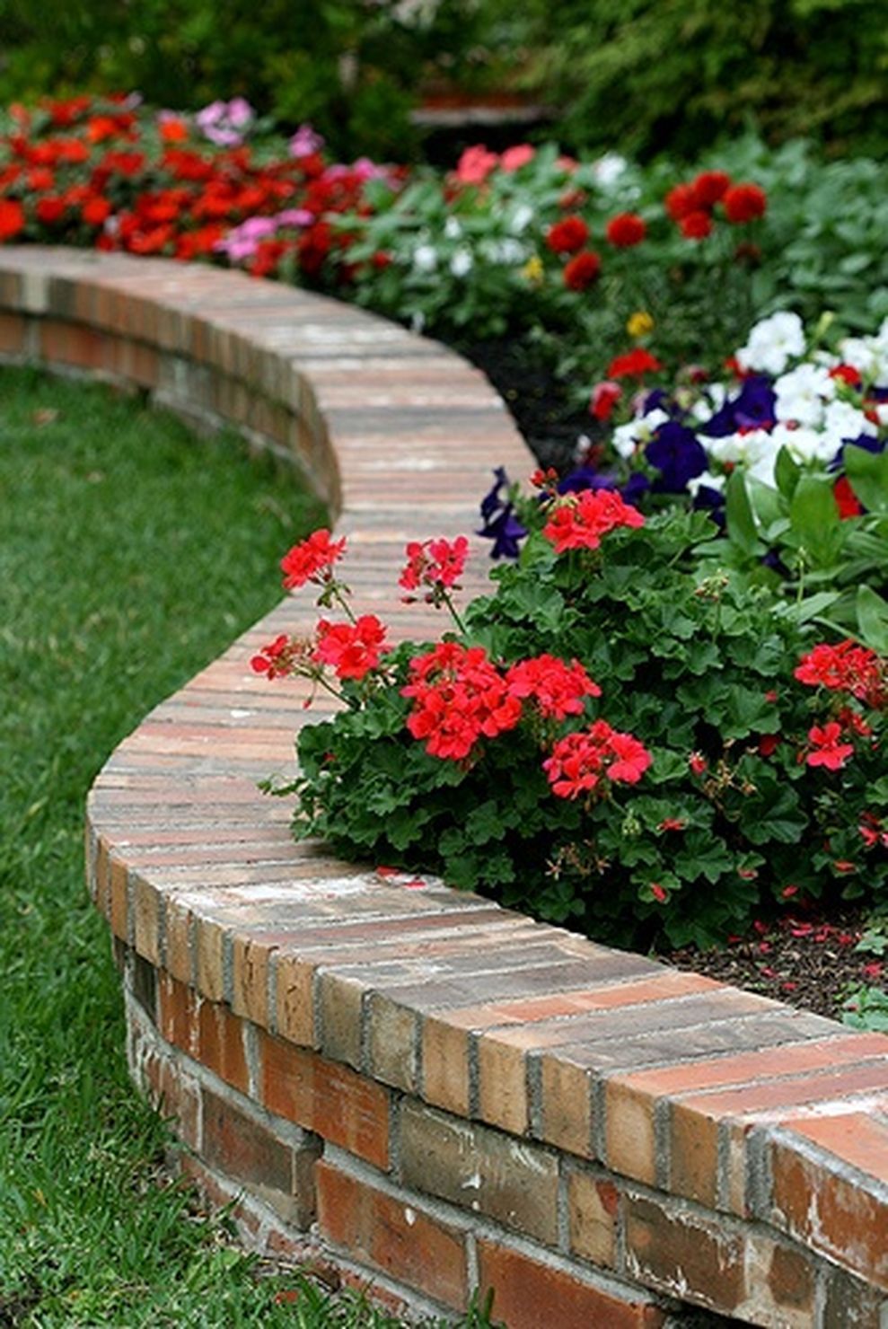 Reclaimed Brick Flower Bed