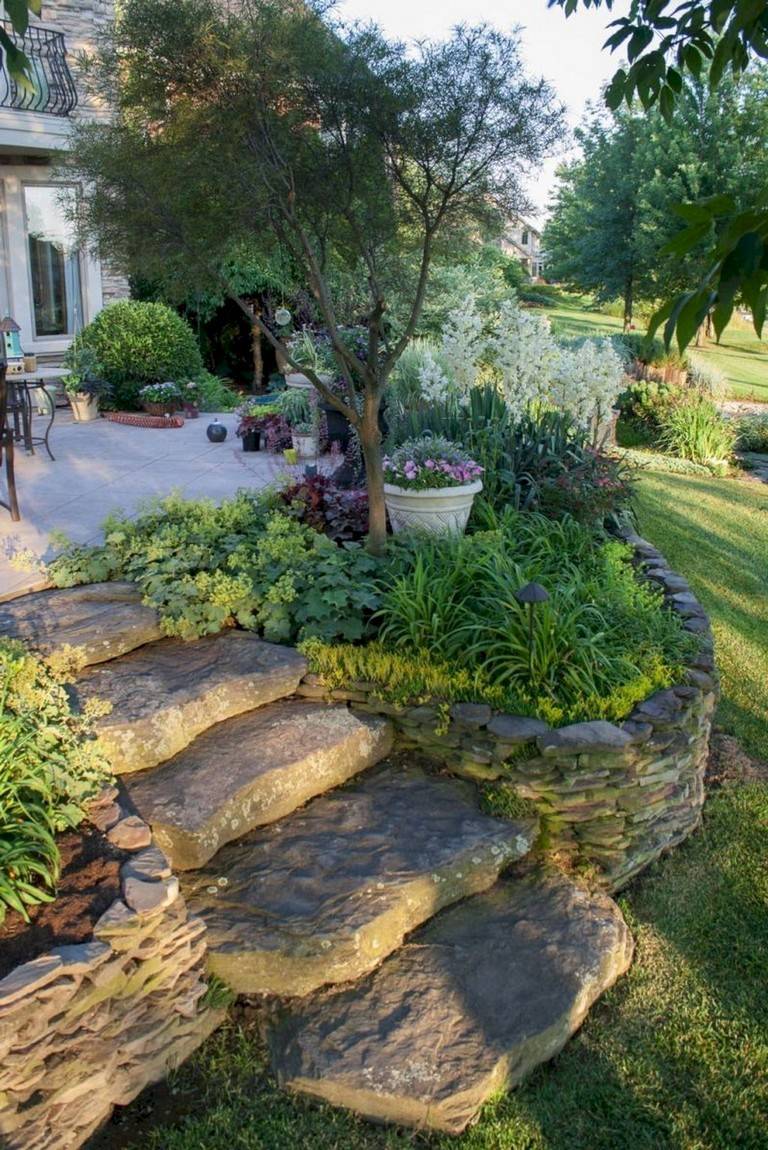 Beautiful Front Yard Rock Garden Landscaping Design Ideas