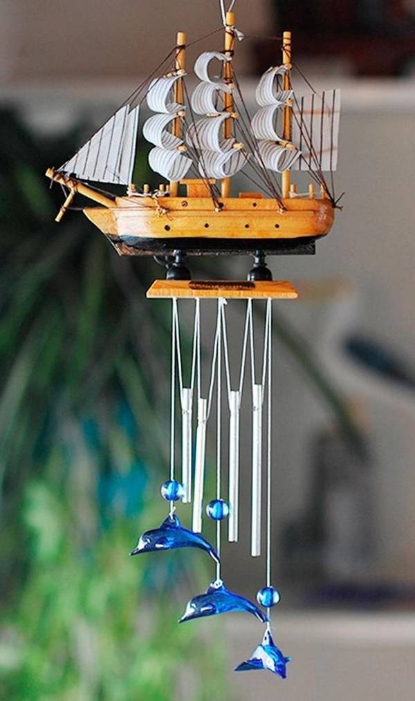 Solar Power Led Color Changing Wind Chime Outdoor Garden Courtyard