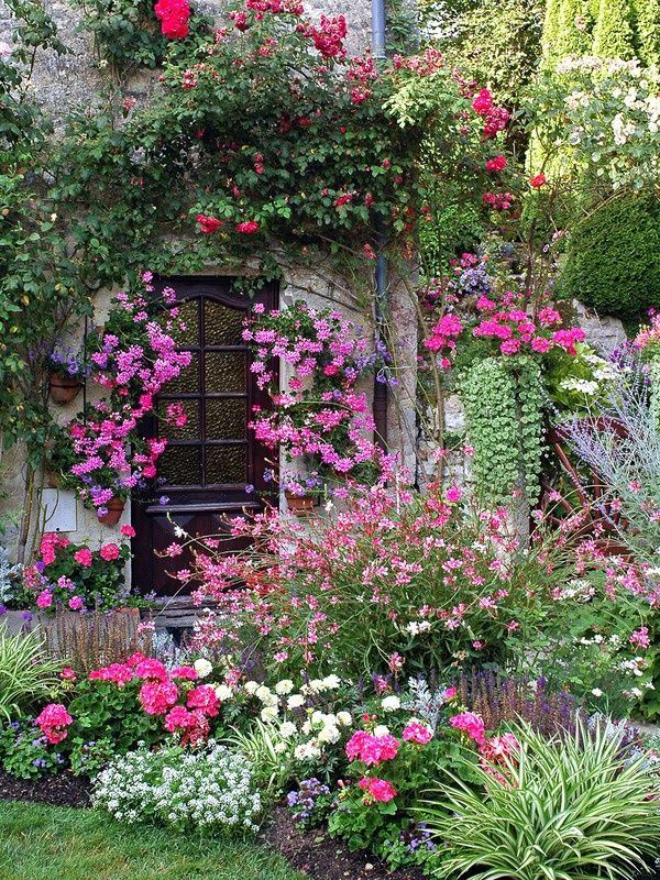Backyard Flower Garden Pink Decoration