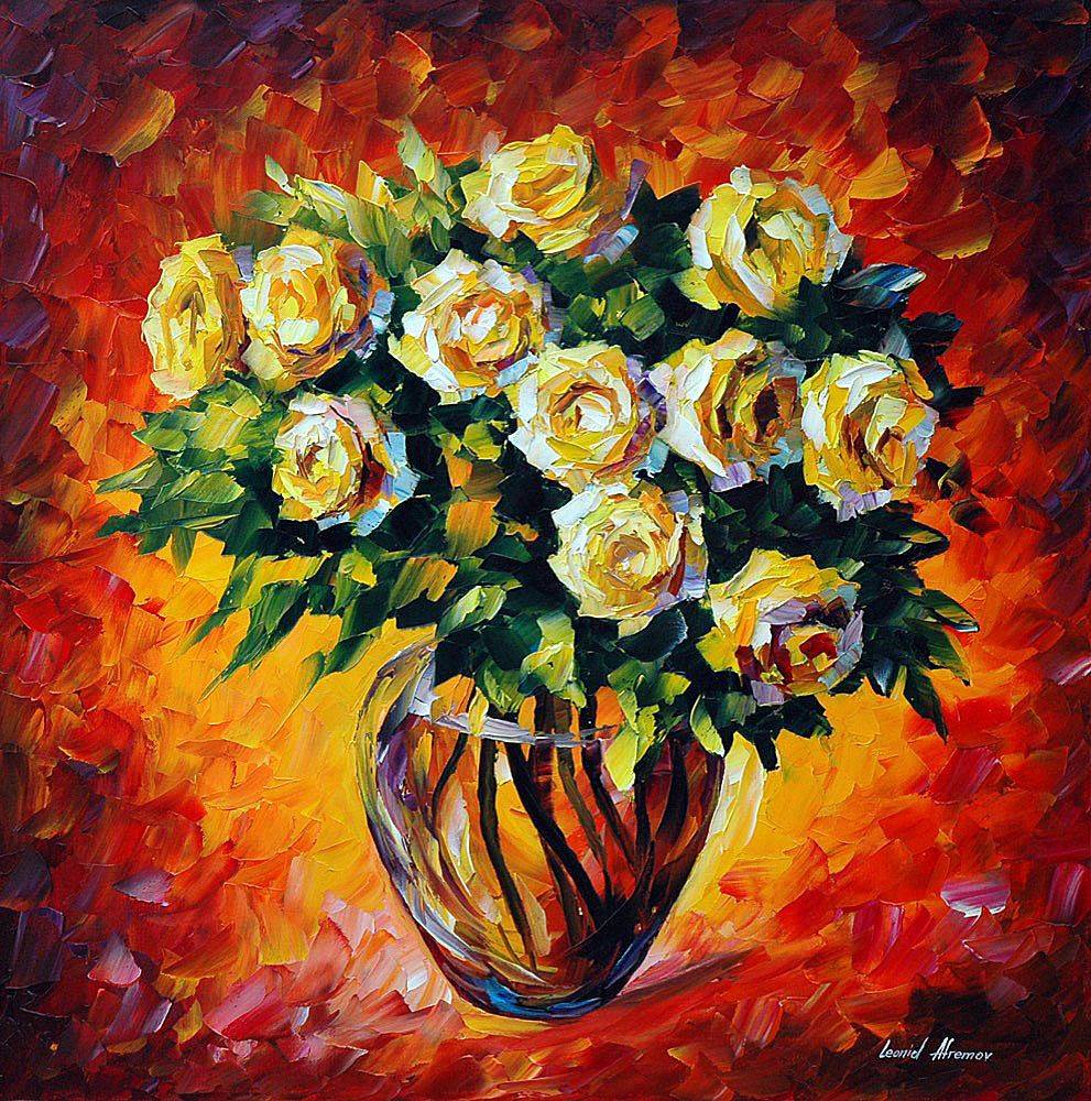 Bouquet Flowers Garden Spring Color Original Art Oil