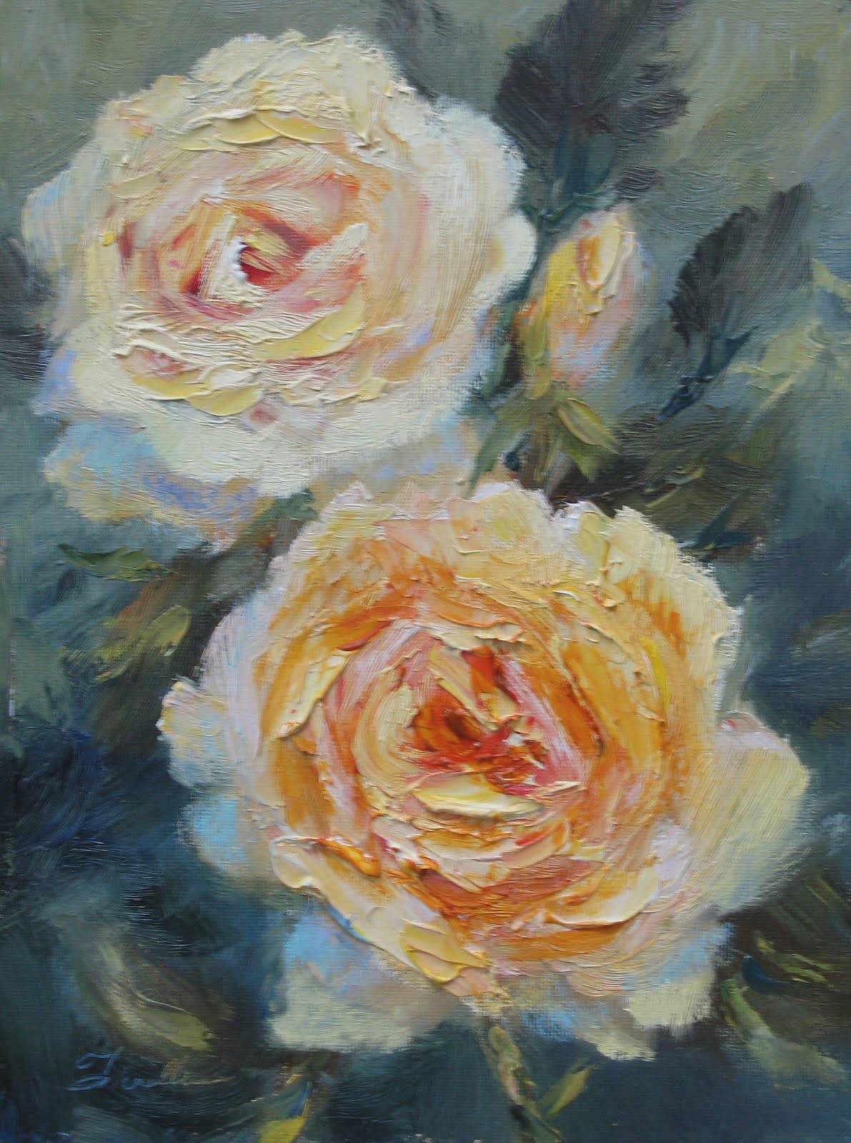 Garden Roses Painting Flower Painting