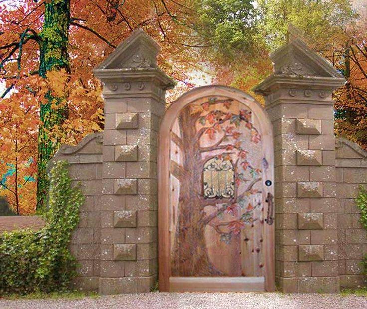 Old Worldstyle Wood Entrance Gates