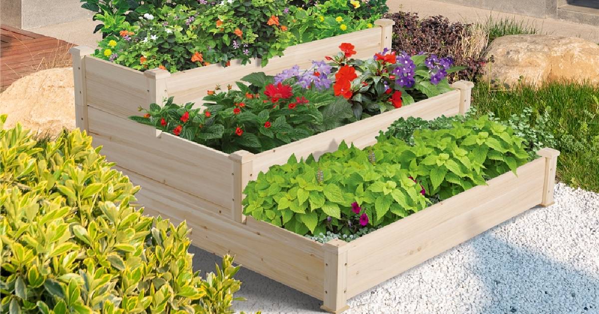 Greenes Fence Rct Tiered Cedar Raised Garden Bed
