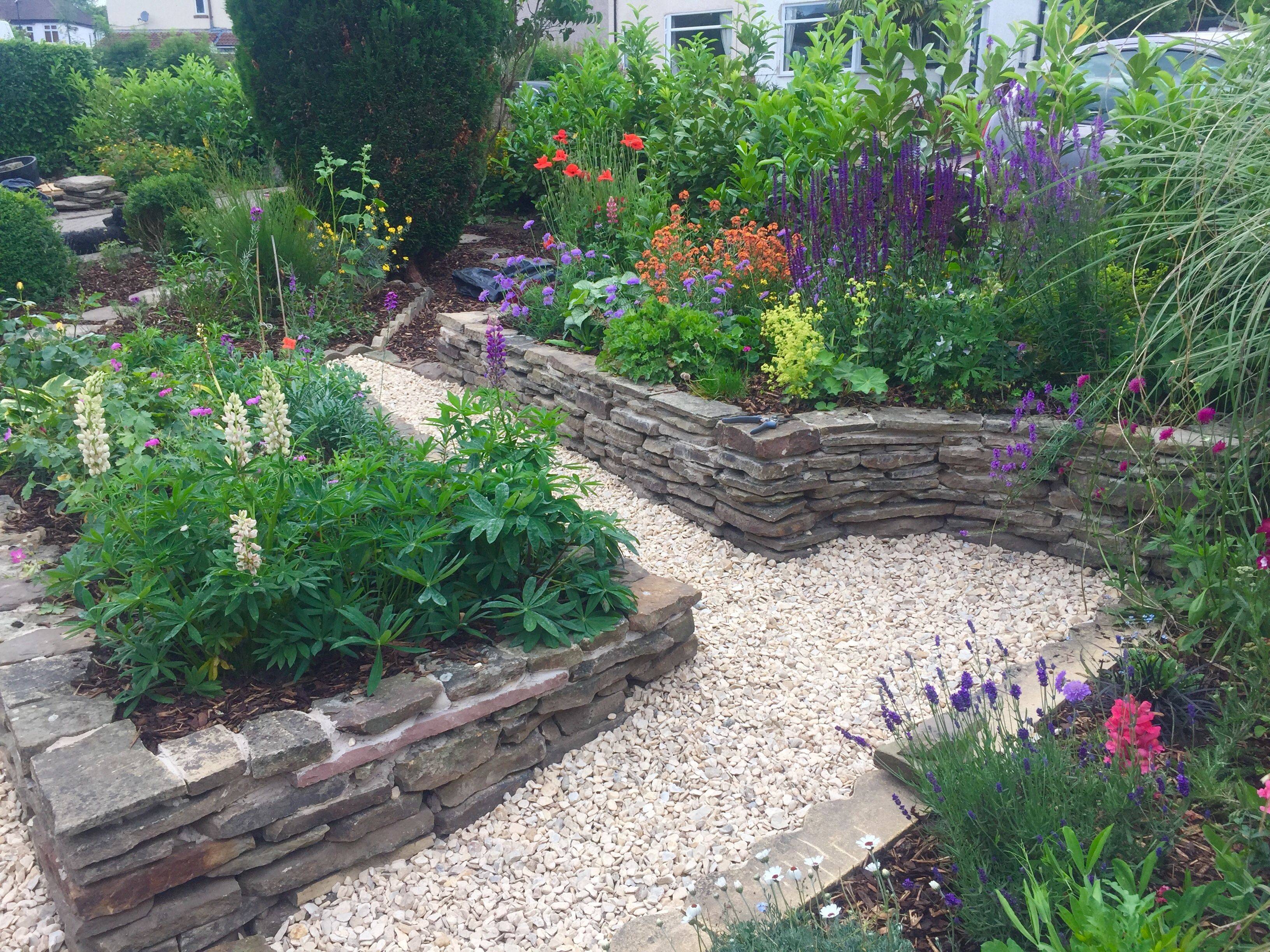 A Stacked Stone Flower Bed