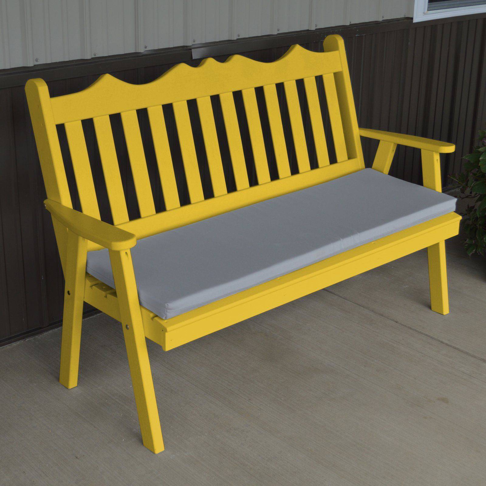 Outdoor A L Furniture Yellow Pine Traditional English Garden Bench