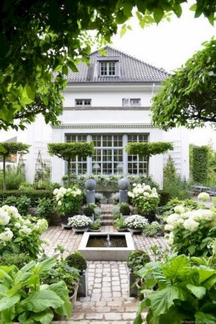 French Country Front Yard Landscaping Exterior French Country House