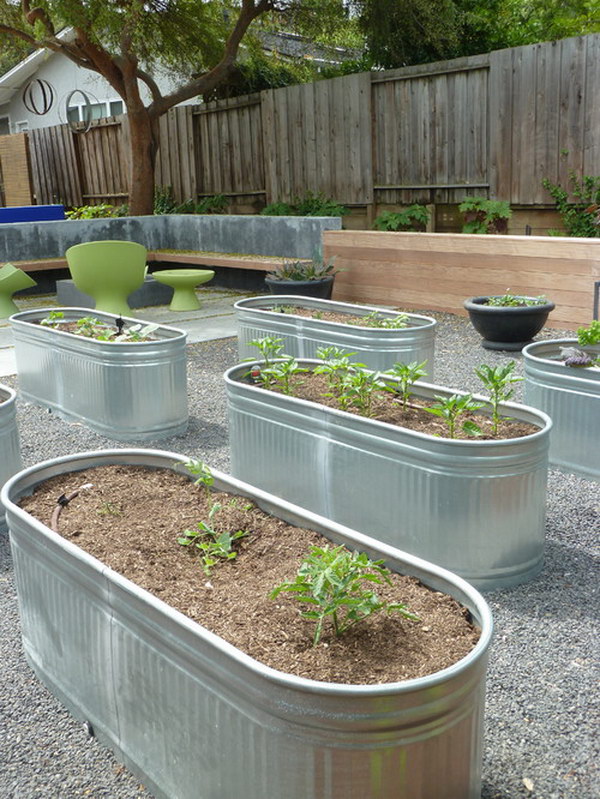 Tall Corrugated Metal Planters