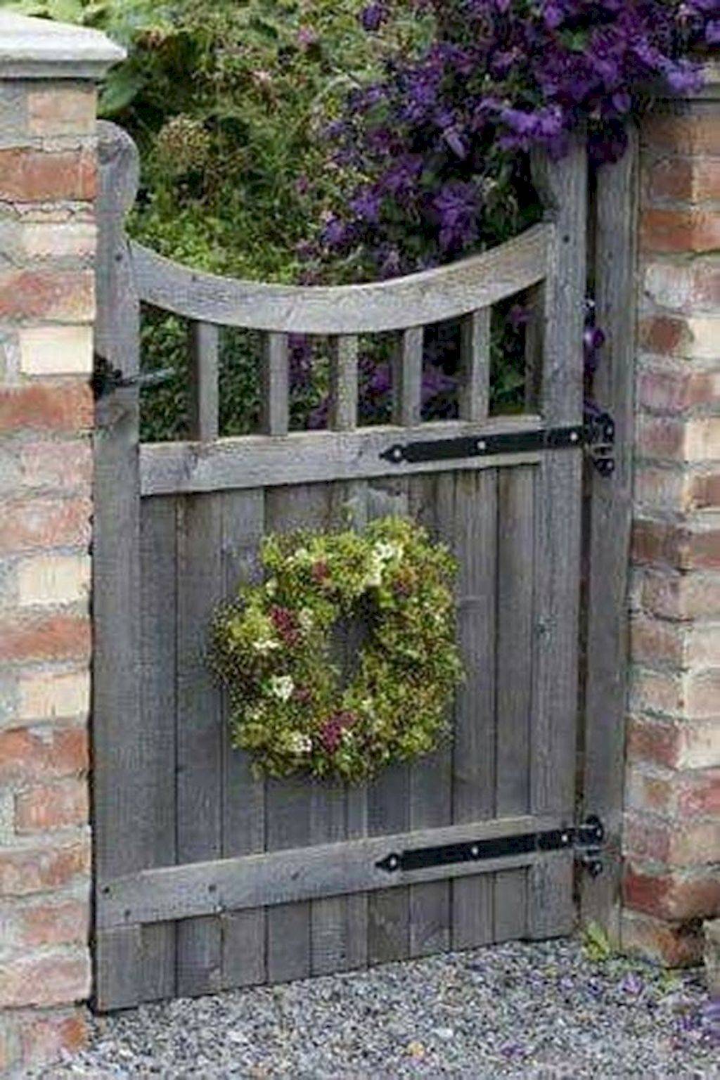 Gorgeous Iron And Wooden Garden Gate Decoration Ideas Home