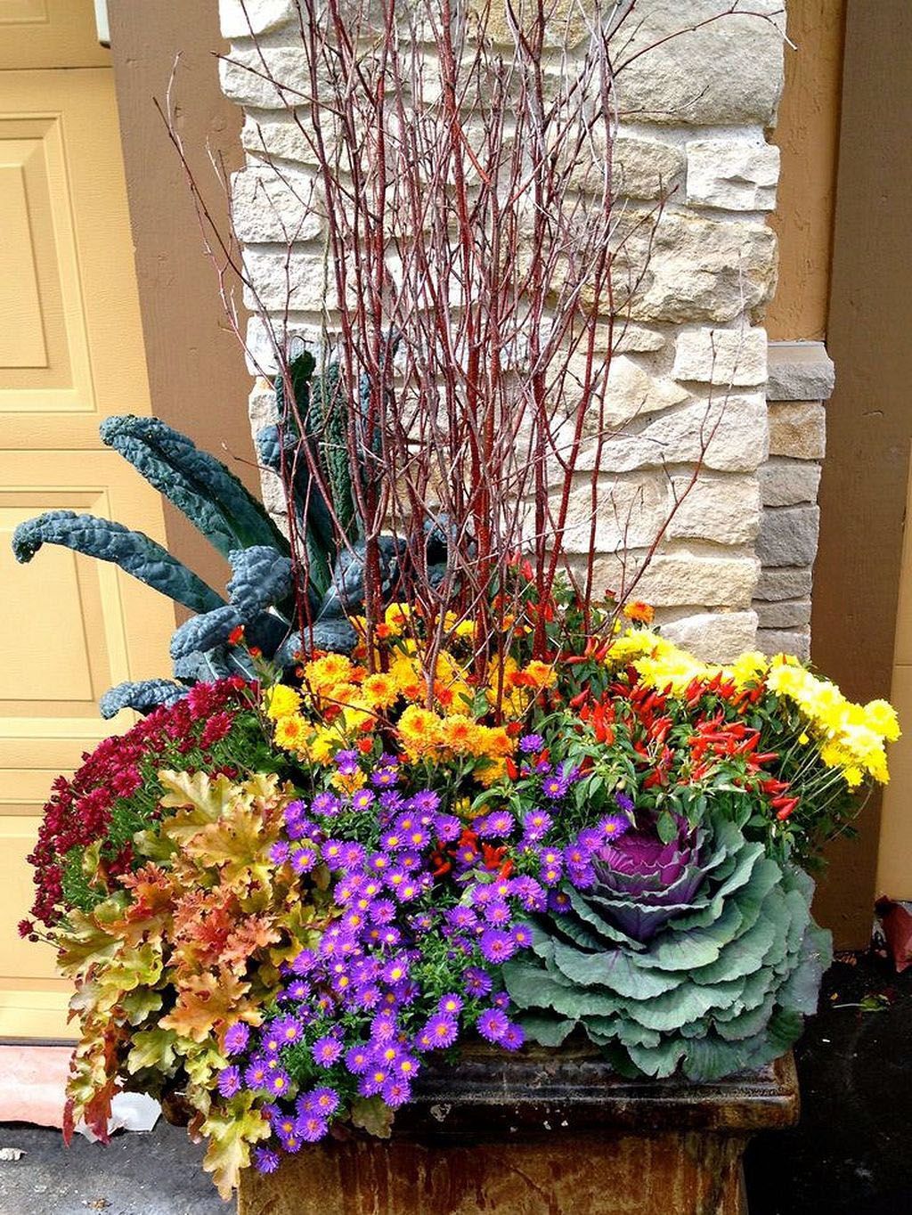 Fall Flower Beds Contemporary Garden New York