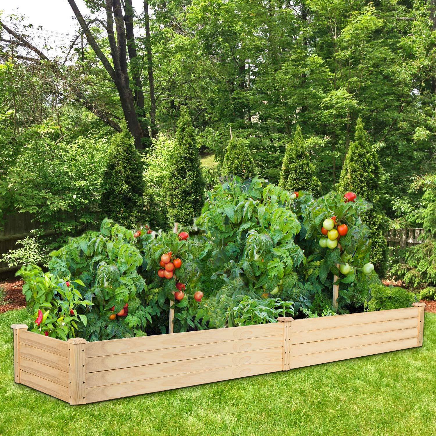 Tier Wooden Raised Elevated Garden Bed Planter Box Kit Flower