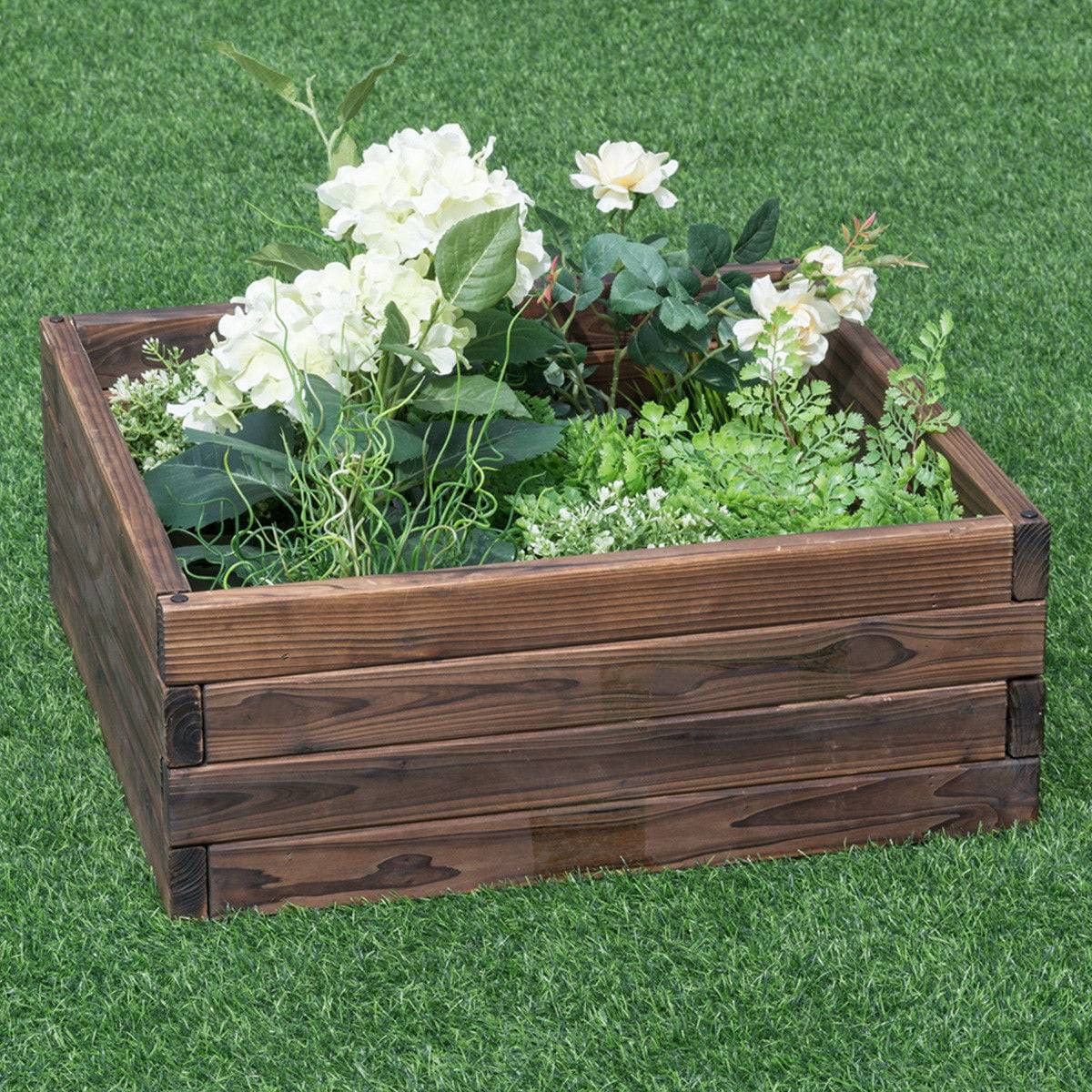 Garden Raised Bed Planter Flower Box Cedar Vegetable Kit Outdoor Herb