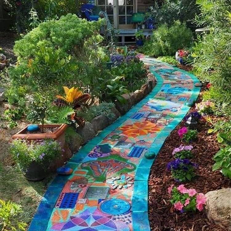 Colorful Bohemian Garden Living Style Ideas