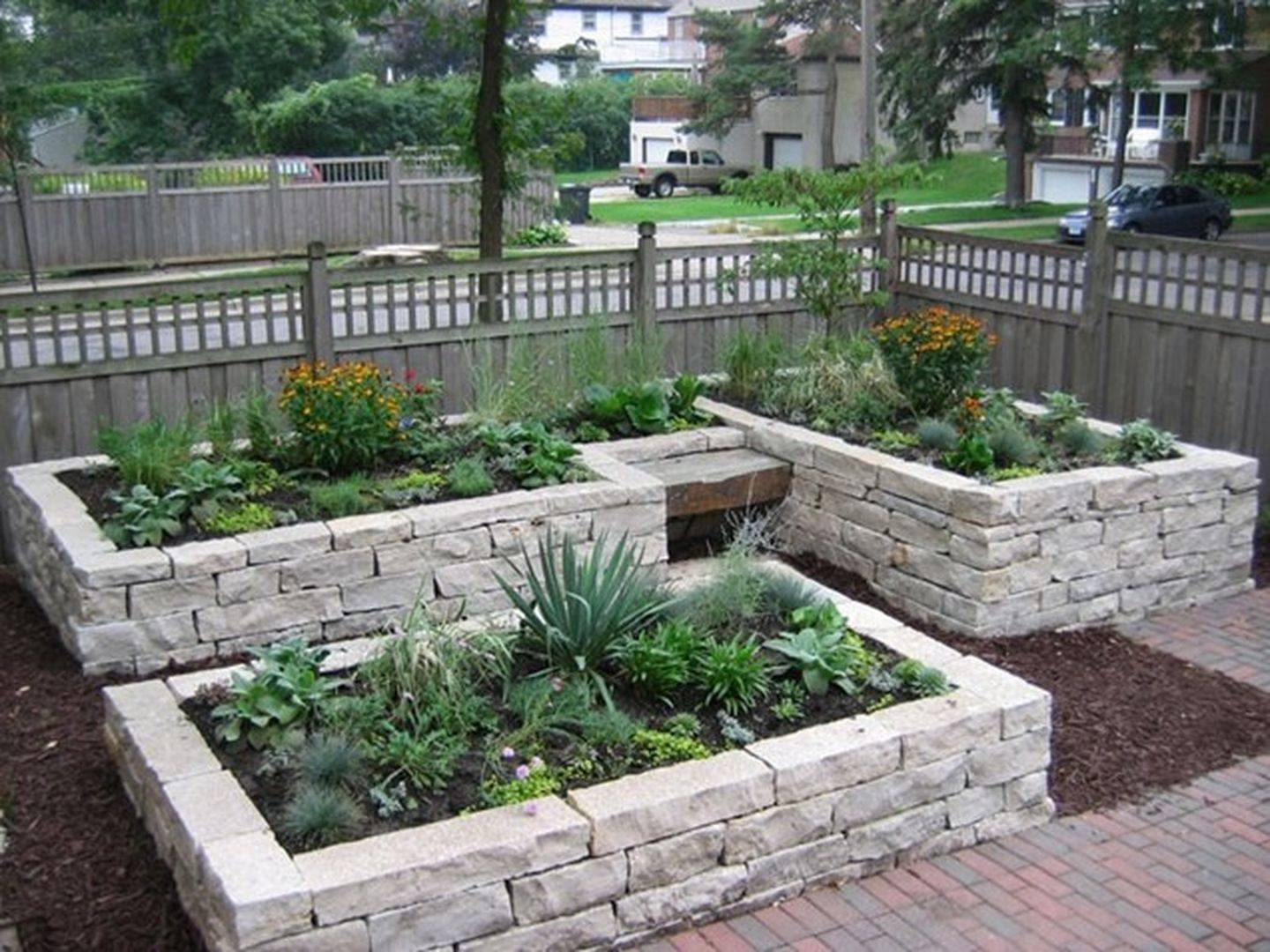 Landscape Patio Flower Bed Plastic Garden Ideas Border Excellent
