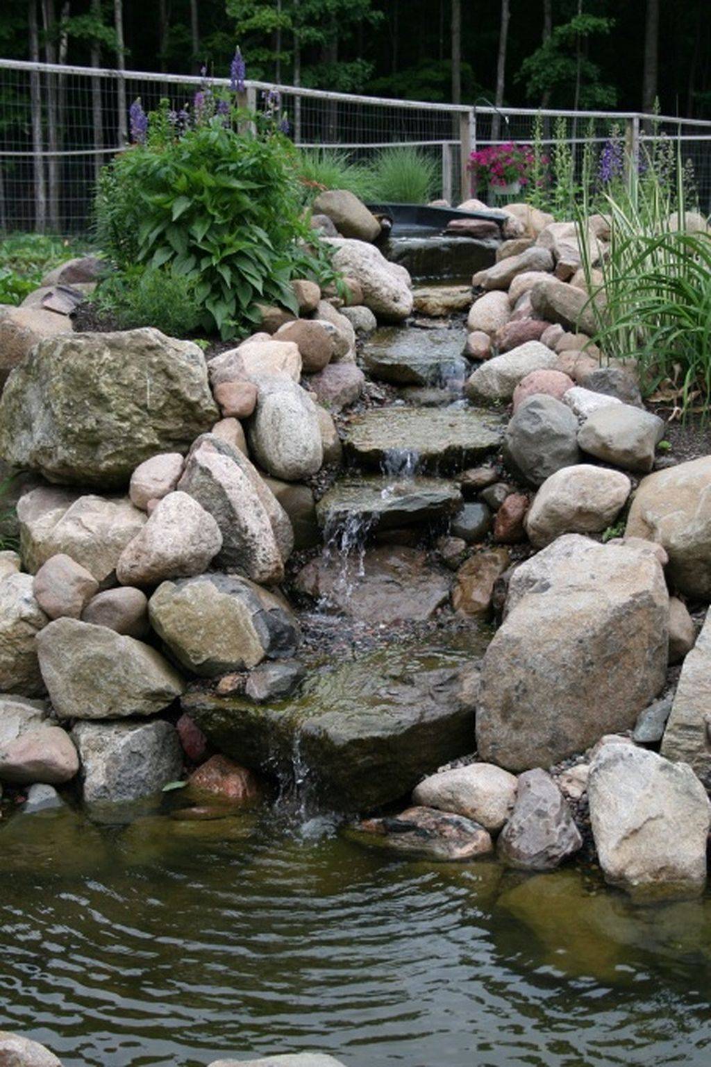 Amazing Backyard Waterfall And Pond Landscaping Ideas