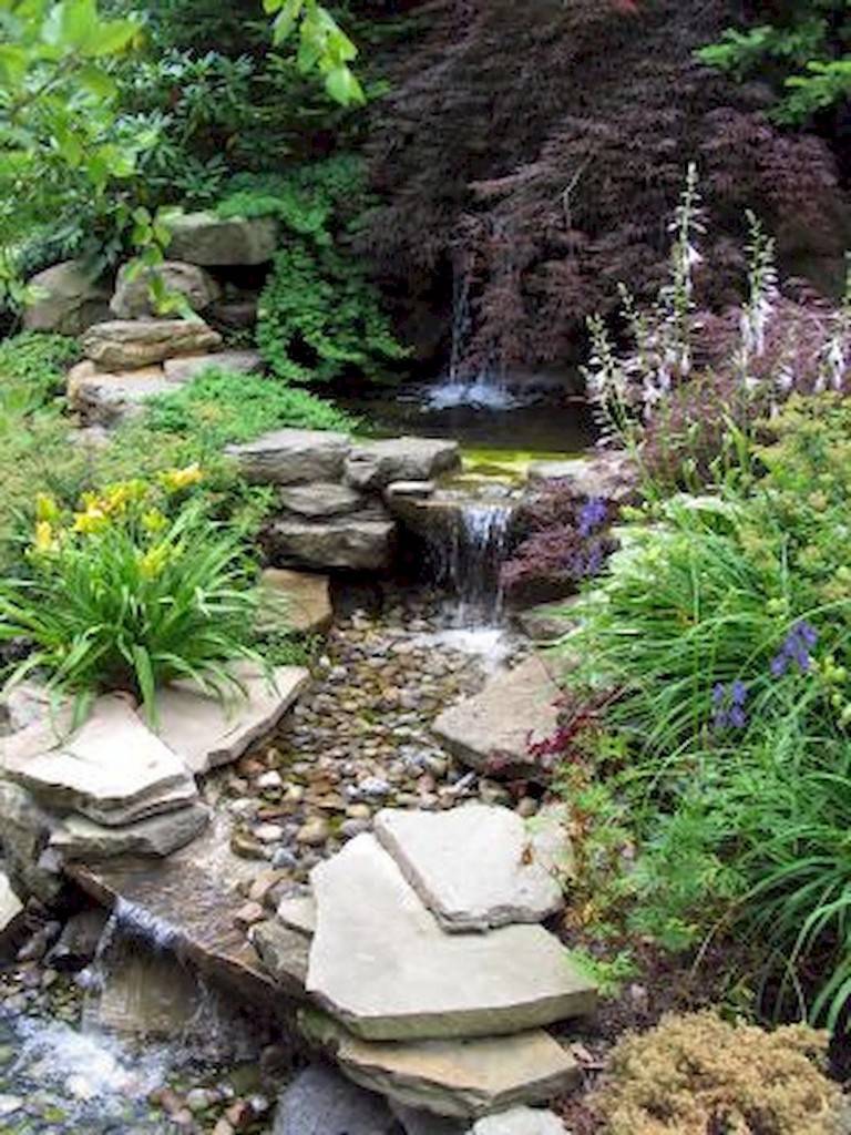 Lovely Backyard Waterfall And Pond Landscaping Ideas