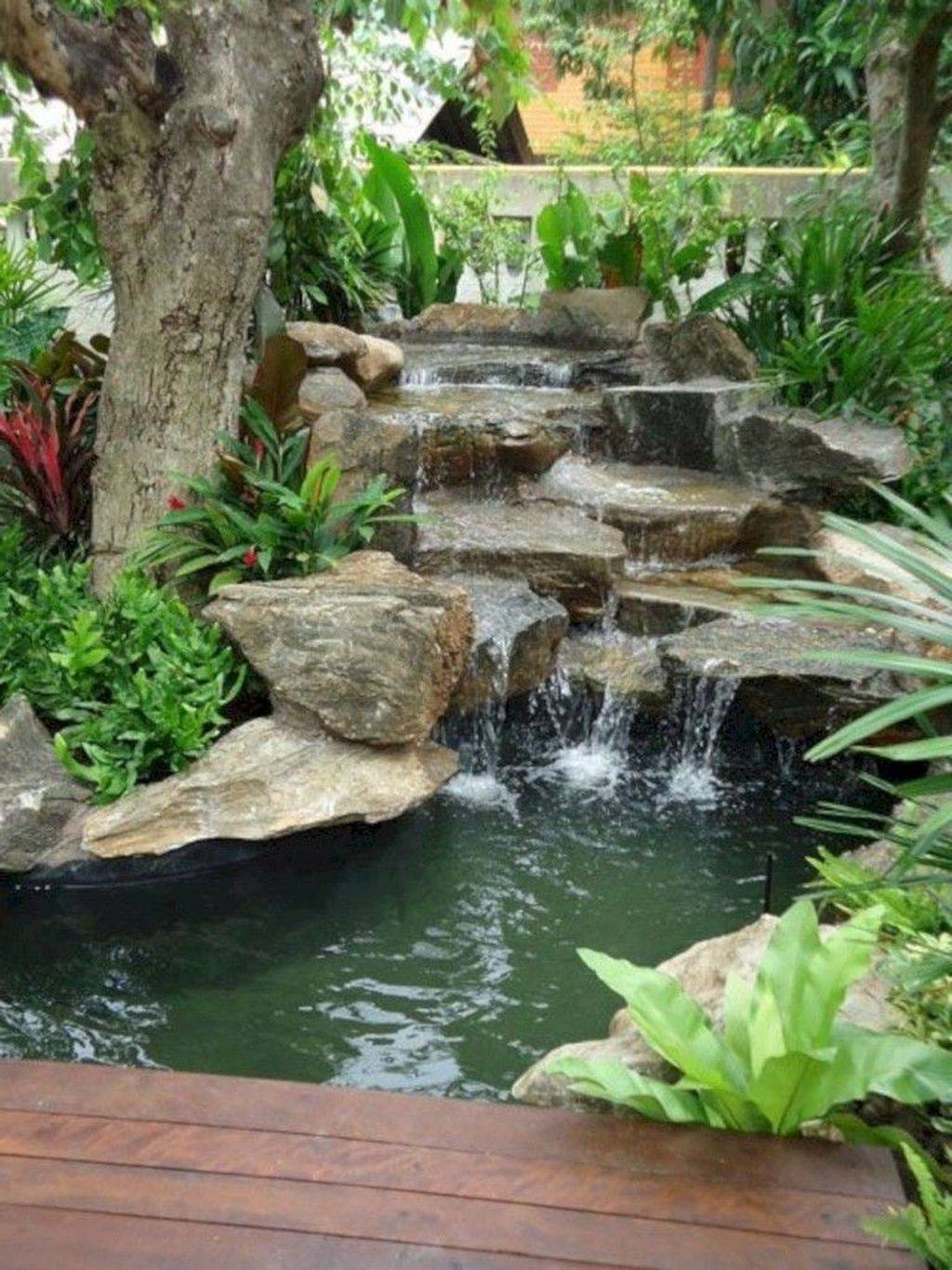 Great Small Backyard Waterfall