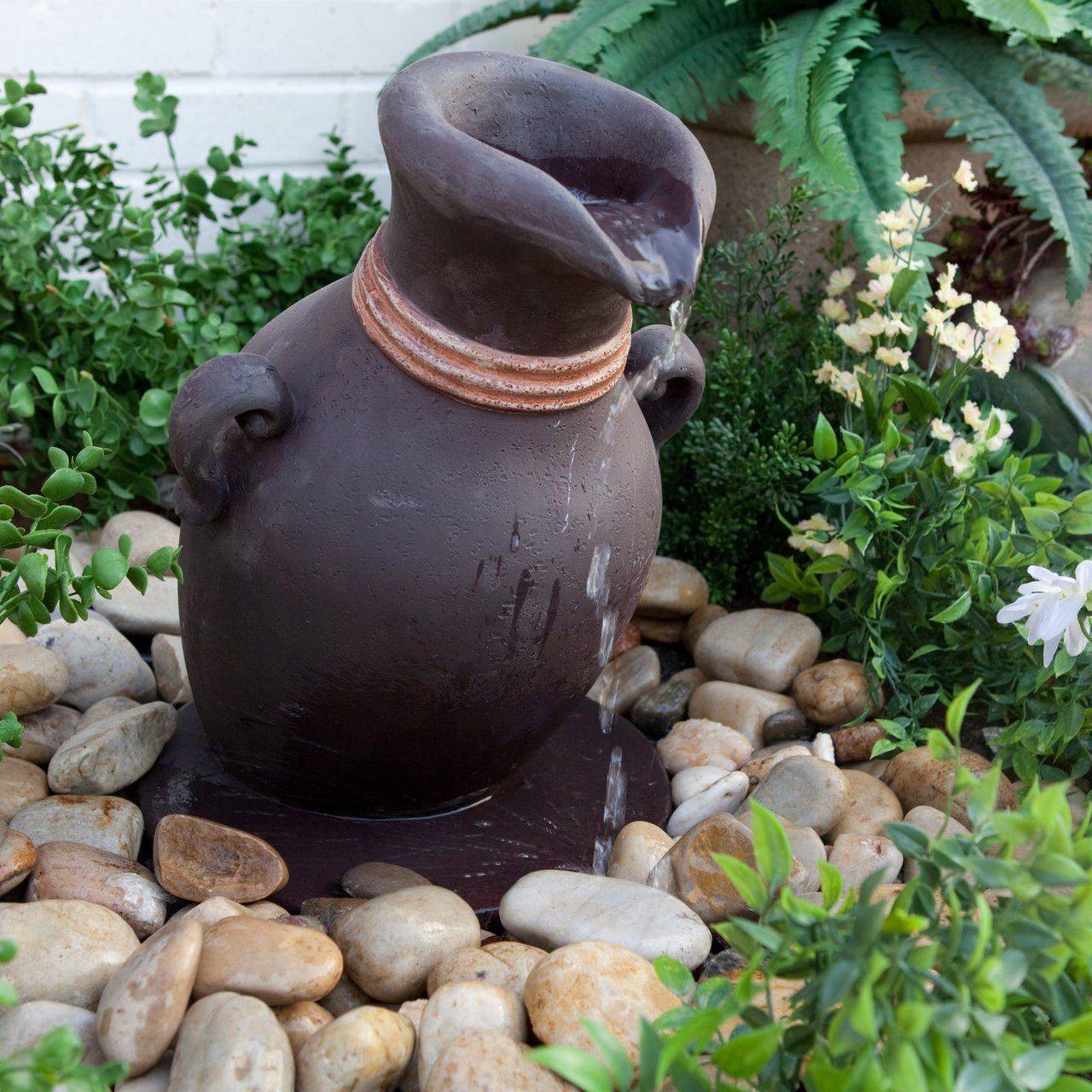 Small Stacked Slate Urn Fountain Kit Fountains Outdoor