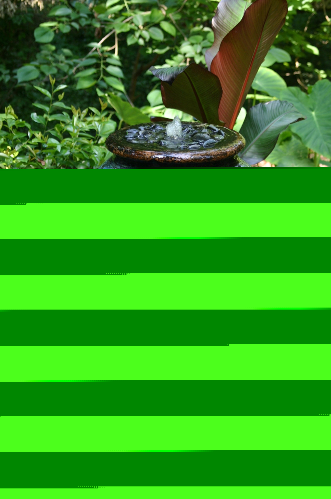 Vase Fountain Lush Garden