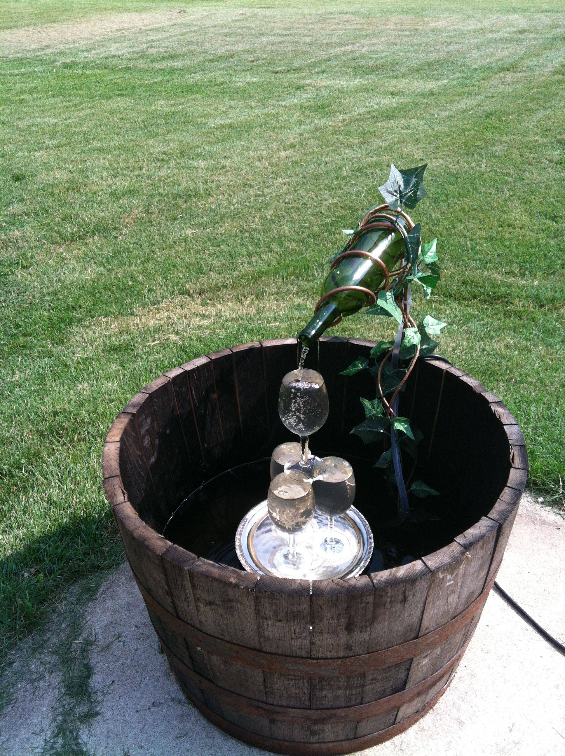 Whiskey Barrel Planter Water Fountain Createsie