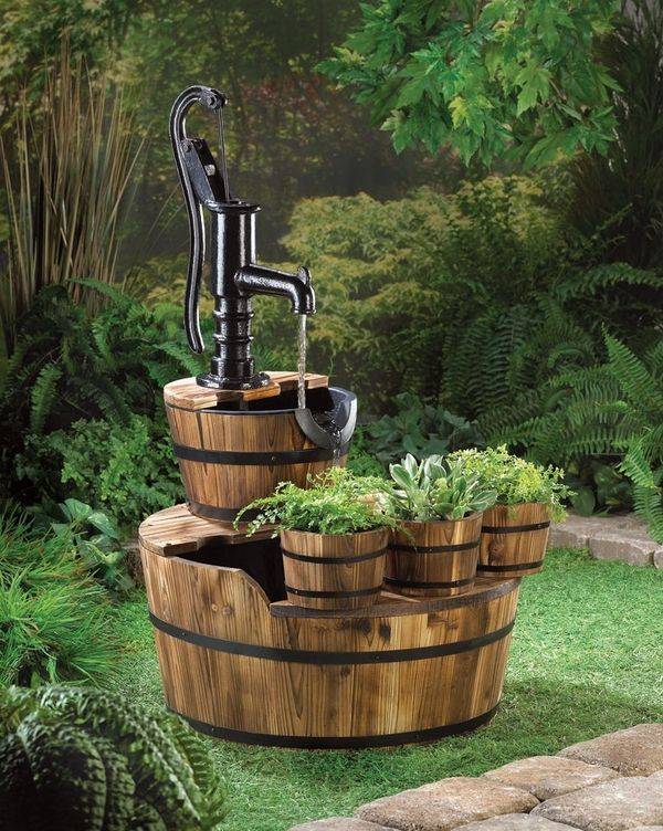 Whiskey Barrel Fountain