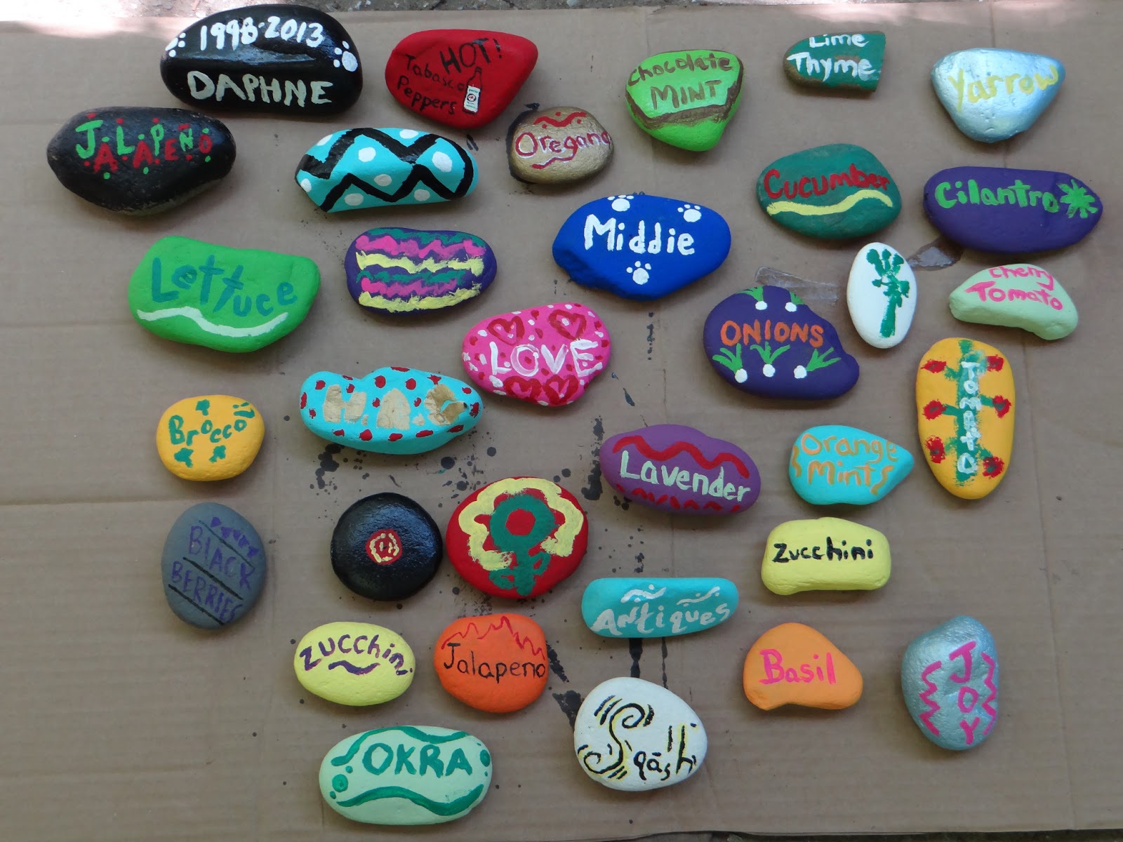 Creative Painted Rocks Garden Ideas Herb Garden Markers Garden