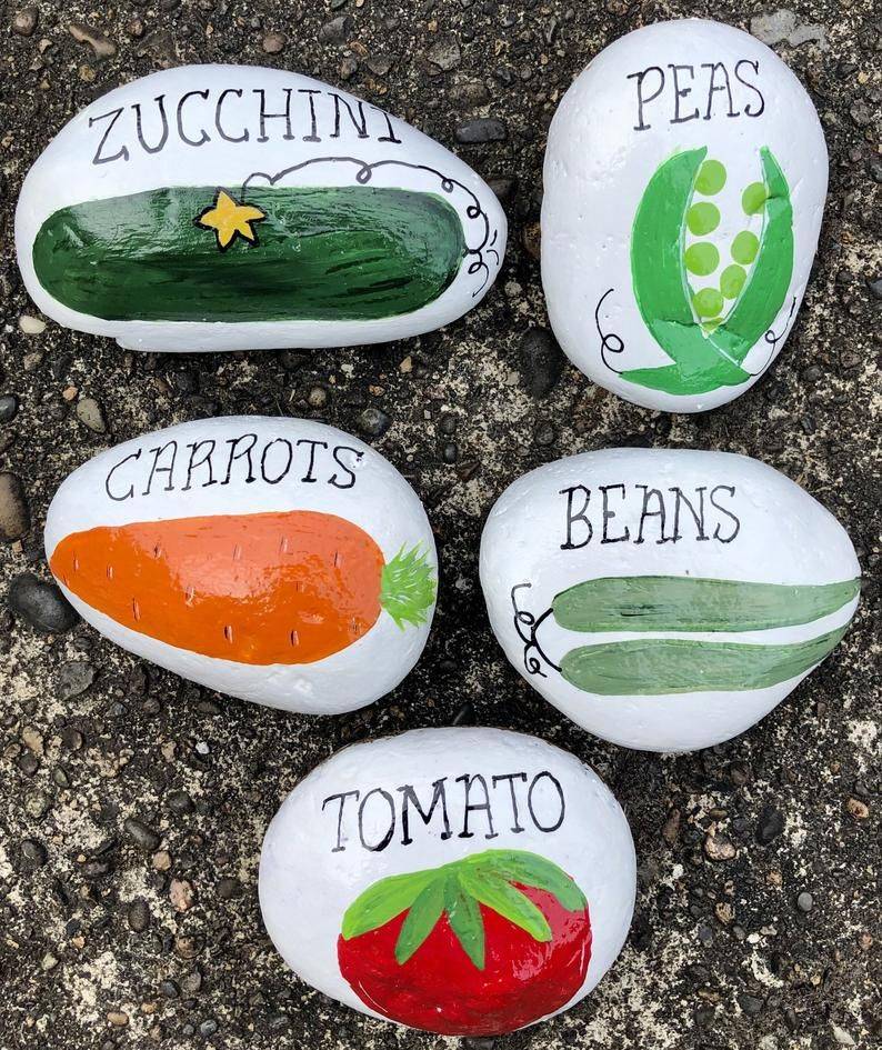 Creative Painted Rocks Garden Ideas Herb Garden Markers Garden