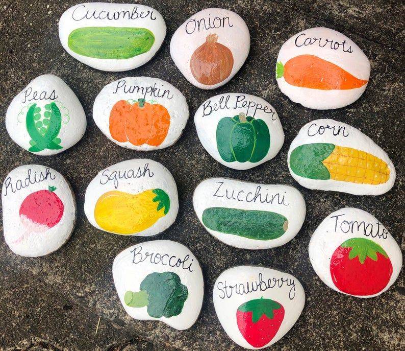 Hand Painted Stone Garden Markers Sns Designs
