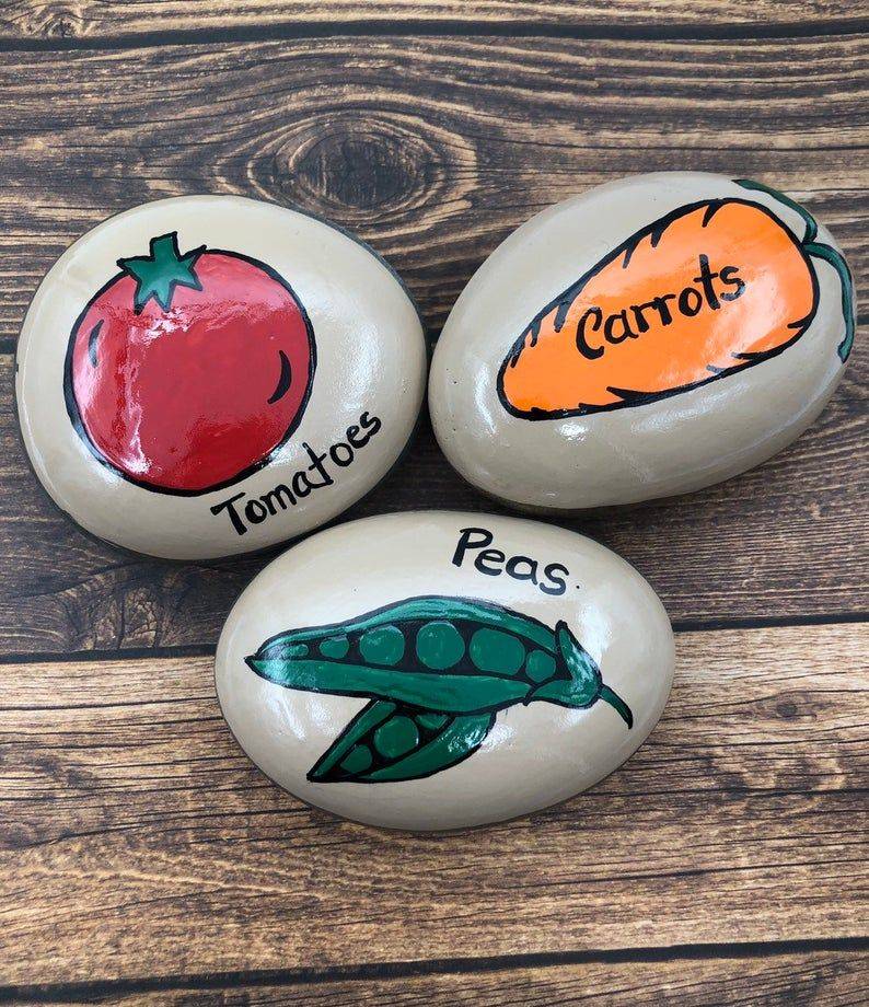 Hand Painted Stone Garden Markers Sns Designs