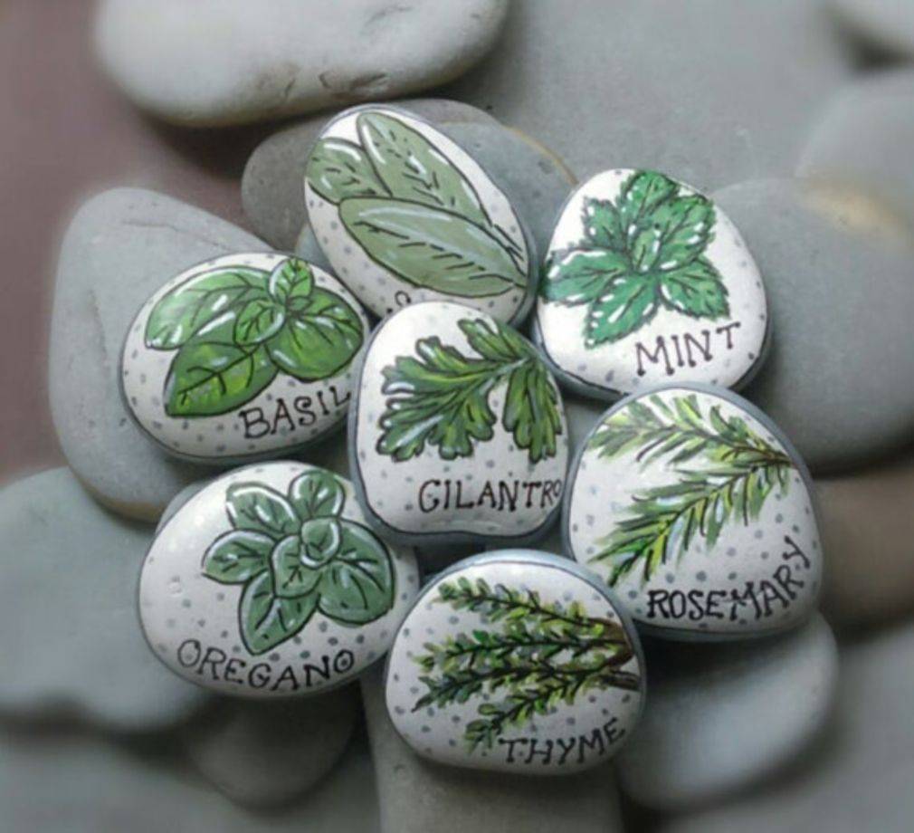 Herb Garden Markers Painted Garden Rocks