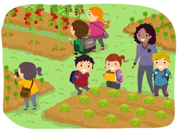 Childhood Background Joyful Kids Gardening Theme Cartoon Design Free