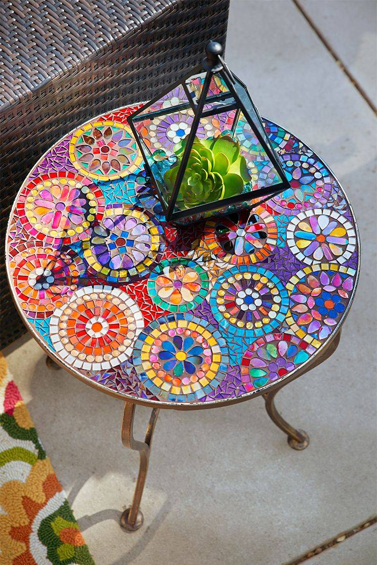 Mosaic Cd Garden Table Craftspiration Handimania